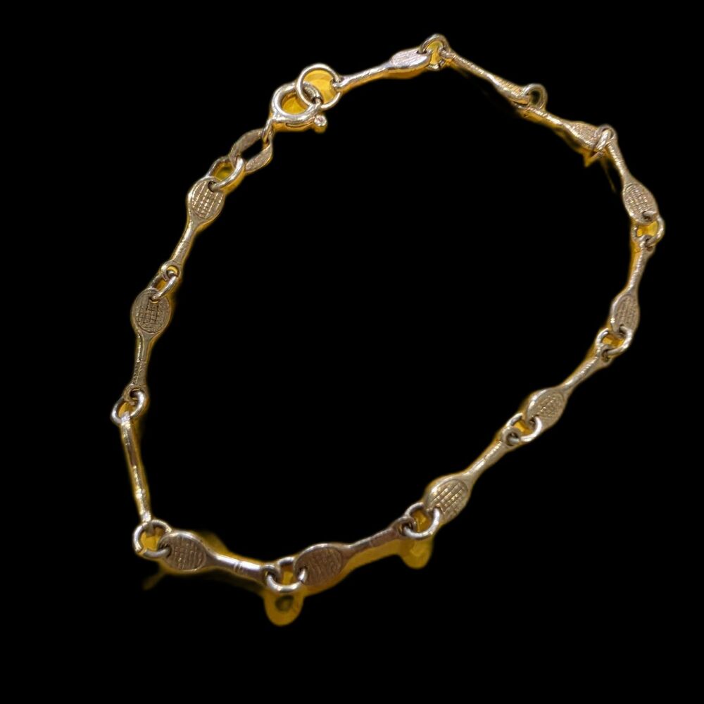 925 Silver Link Chain Bracelet Lobster Clasp Marked 925 Italy